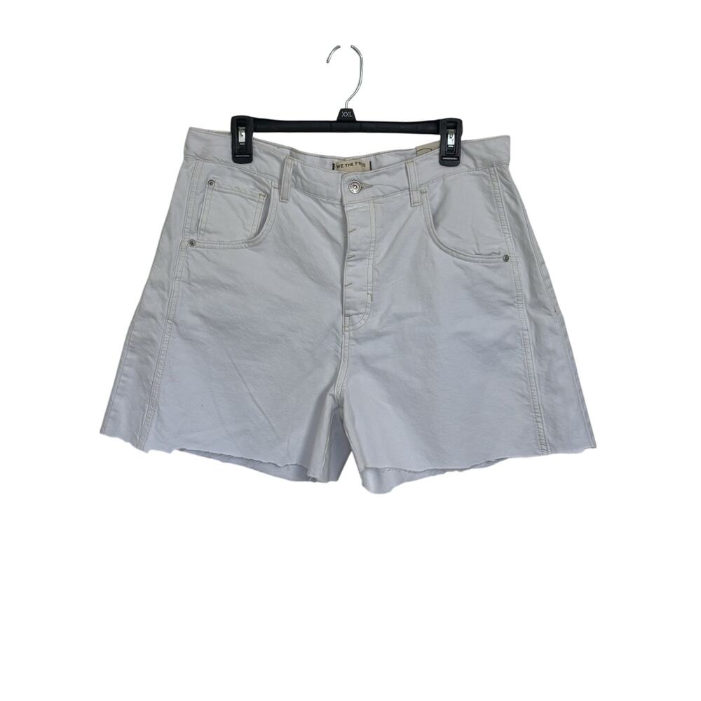 NWT Flawed Free People We the Free White Denim Good Luck Mid Rise Shorts 31